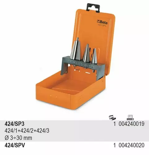 Komplet 3 wierteł stożkowych 3-30mm bezstopniowych HSS Beta 424/SP3 2