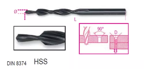 Wiertło kręte dwustopniowe 5,5mm (M5) 90° Beta 420A/M5 2