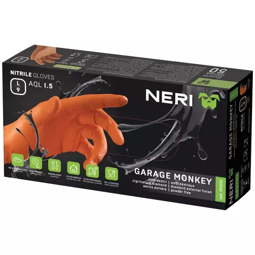 Rękawice Nitrylowe Garage Monkey XL/10 pomarańczowe 50szt 2