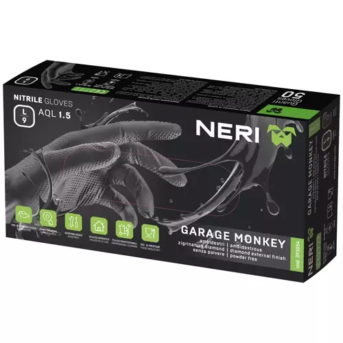 Rękawice Nitrylowe Garage Monkey XL/10 czarne 50szt 2