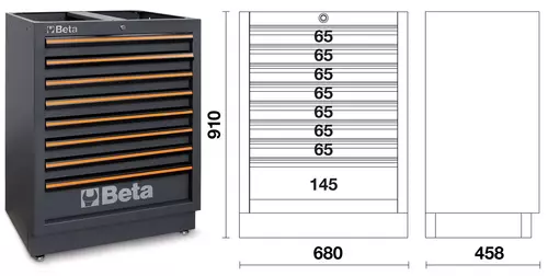 Moduł stały z 8 szufladami system C45PRO Beta C45PRO2.0/M8 2
