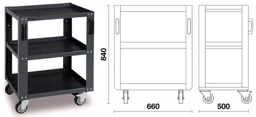 Wózek narzędziowy z trzema półkami system C45PRO Beta C45PRO2.0/T3 2