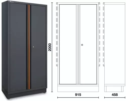 Szafa dwudrzwiowa ze wspornikiem system C45PRO Beta C45PRO2.0/AS2 2