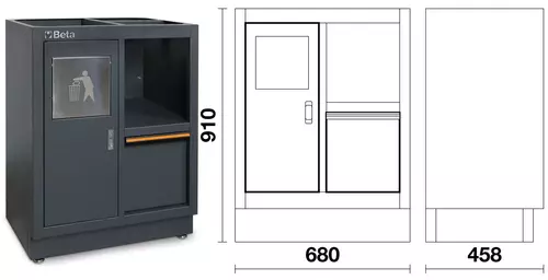 Zestaw mebli warsztatowych ze stalowym blatem system C45PRO Beta C45PRO2.0/DX 18