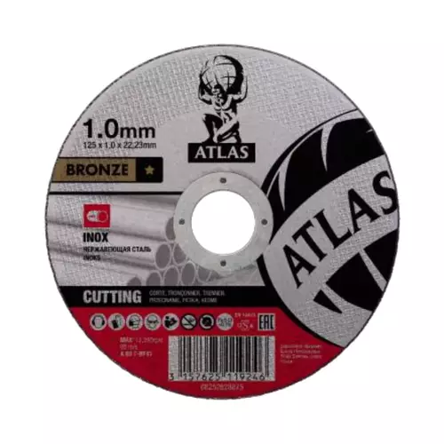 Zestaw 50 szt tarcz do cięcia metalu ATLAS 230x1,9 mm + 1 szt włókniny ATLAS 125 mm 2