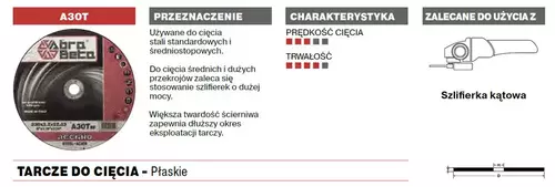 Tarcza do cięcia metalu 180x2,5x22,23 A30T Standard płaska AbraBETA 000051180 3