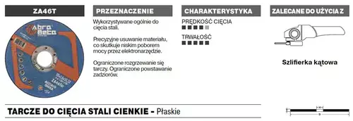 Tarcza do cięcia metalu 125x1,6x22,23 ZA46T Standard płaska AbraBETA 000100125 3