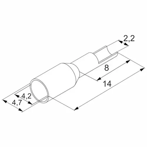 Końcówka tulejkowa izolowana, 2.5/8, 2.5 mm2, niebieska, kolor din 46228/4, opakowanie 250 sztuk model bm00506 2