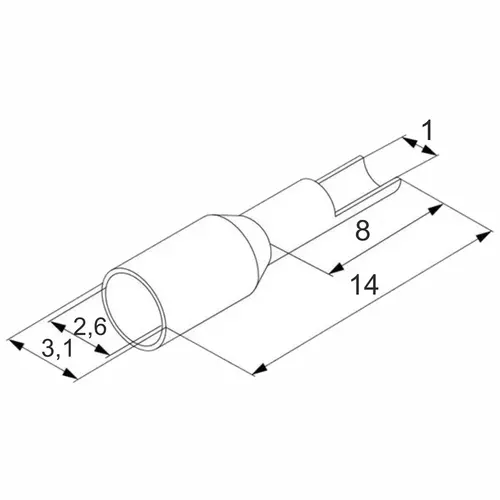 Końcówka tulejkowa izolowana, 0.5/8, 0.5 mm2, biała, kolor din 46228/4, opakowanie 10 sztuk model bm00601 2