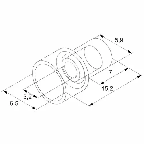 Złączka do połączeń przenośnych, końcowych, do zaciskania, zakres 1,5-2,5 mm2, nylon, kolor naturalny, opakowanie 100 sztuk mode 2