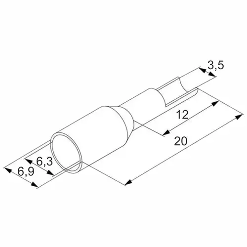 Końcówka tulejkowa izolowana, 6/12, 6 mm2, czarna, opakowanie 10 sztuk model bm00510 2