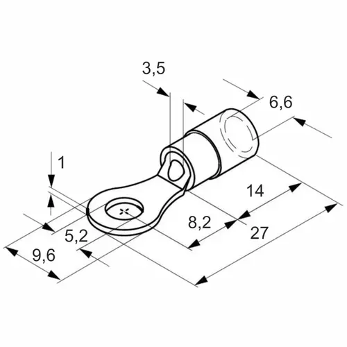 Końcówka oczkowa miedziana cynowana izolowana, 6/5, pvc, zakres 4-6 mm2, żółta, opakowanie 10 sztuk model bm00325 2
