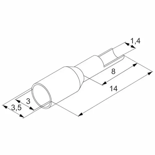 Końcówka tulejkowa izolowana, 1/8, 1 mm2, czerwona, kolor din 46228/4, opakowanie 10 sztuk model bm00603 2