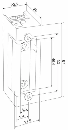 Elektrozaczep z blokadą i pamięcią 12-24V AC/DC Łucznik Lockpol 1743R 2