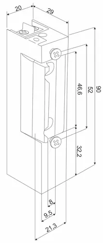 Elektrozaczep z blokadą 12-24V AC/DC Łucznik Lockpol 822 2