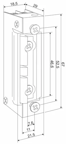 Elektrozaczep podstawowy 12-24V AC/DC Łucznik Lockpol 1410RFT 3