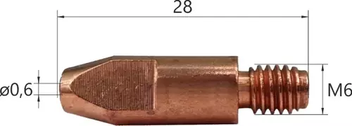 Końcówka prądowa M6x28mm ø0,8 MB25 BINZEL 2