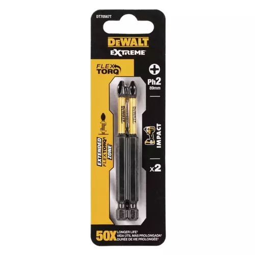 Zestaw 2szt. końcówek udarowych Torison PH2 89mm DeWalt DT70567T 2