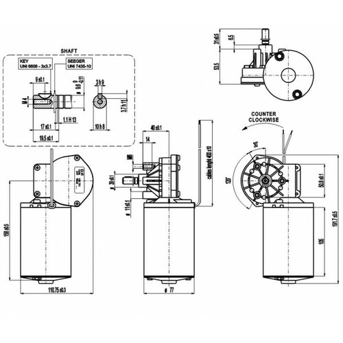 Silnik 24V 65W ELVI 100701 lewy 5