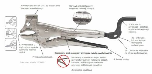 Ścisk klamrowy młotkowy 300x40 mm 3
