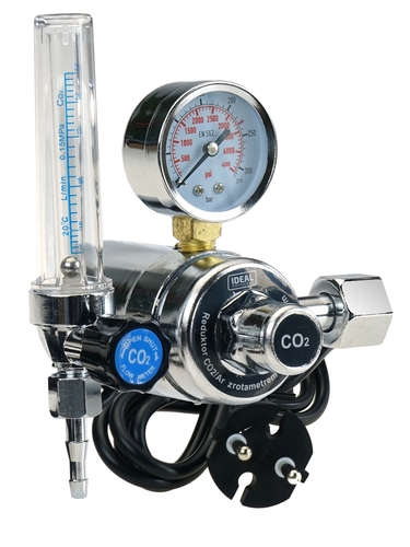 Reduktor CO2/Ar z rotametrem i podgrzewaczem 230V 5