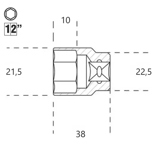 Nasadka sześciokątna z gniazdem 1/2", model 920AK, 15mm na blistrze 2