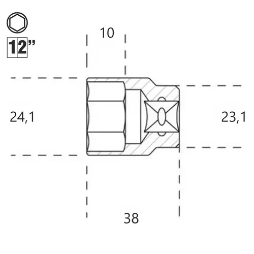 Nasadka sześciokątna z gniazdem 1/2", model 920AK, 17mm na blistrze 2