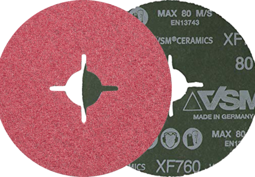 Krążek fibrowy do metalu XF760 VSM CERAMICS 125x22mm P40 promienisty VSM 75433349 3