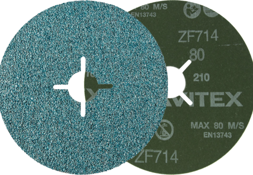 Krążek fibrowy do metalu ZF714 VSM ZIRCONIA ALUMINA 125x22mm P60 promienisty VSM 75420298 3