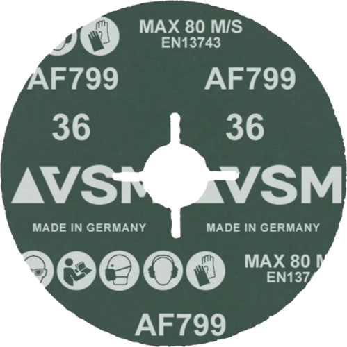 Krążek fibrowy do metalu AF799 ACTIROX 125x22mm P36 promienisty VSM 75485494 2