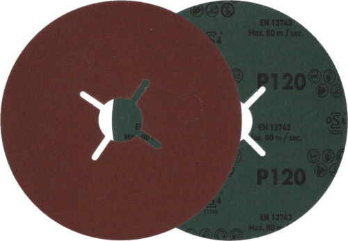 Krążek fibrowy do metalu Bronze TKF 100 125x22mm P120 promienisty Atlas 78072755151 3
