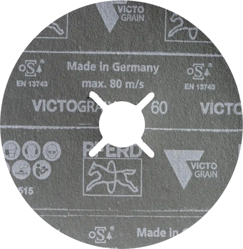 Krążek fibrowy do metalu VICTOGRAIN 125x22mm P60 promienisty Pferd 64279023 2
