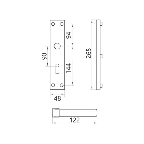 Klamka do bramy 90 KL Gamar Mercury czarna 3
