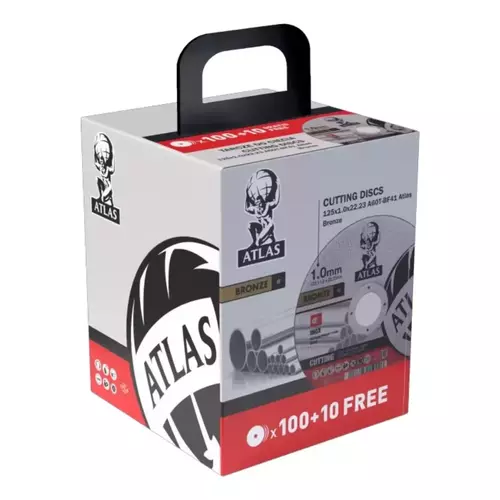 Pakiet 100 szt. tarcz do przecinania ATLAS 125x1 + 10 szt. GRATIS! 4