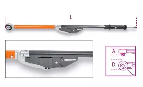 Klucz dynamometryczny łamany w pudełku 300-1000 Nm zabierak 3/4" Beta 677/C1000 6