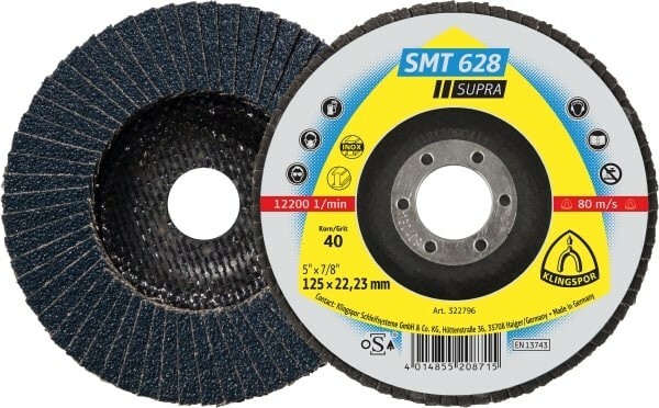 Lamelka tarcza listkowa 115 gr.40 metal/inox Klingspor SMT 628