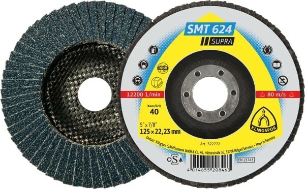 Lamelka tarcza listkowa 125 gr.36 metal/inox Klingspor SMT 624