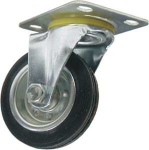 Koło d-100 skrętne metalowo-gumowe 12L/12