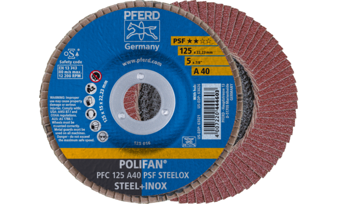 Lamelka tarcza listkowa 125 gr.60 metal/inox Pferd A PSF STEELOX