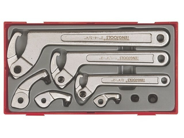 8-elementowy zestaw kluczy hakowych Teng Tools TTHP08