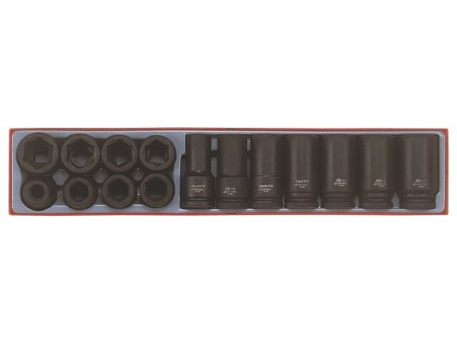 15-elementowy zestaw nasadek maszynowych z chwytem kwadratowym 3/4'', Teng Tools TTX9415