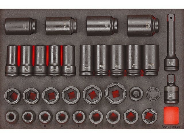 33-elementowy zestaw nasadek udarowych z chwytem kwadratowym 3/4'', Teng Tools TTEISK33