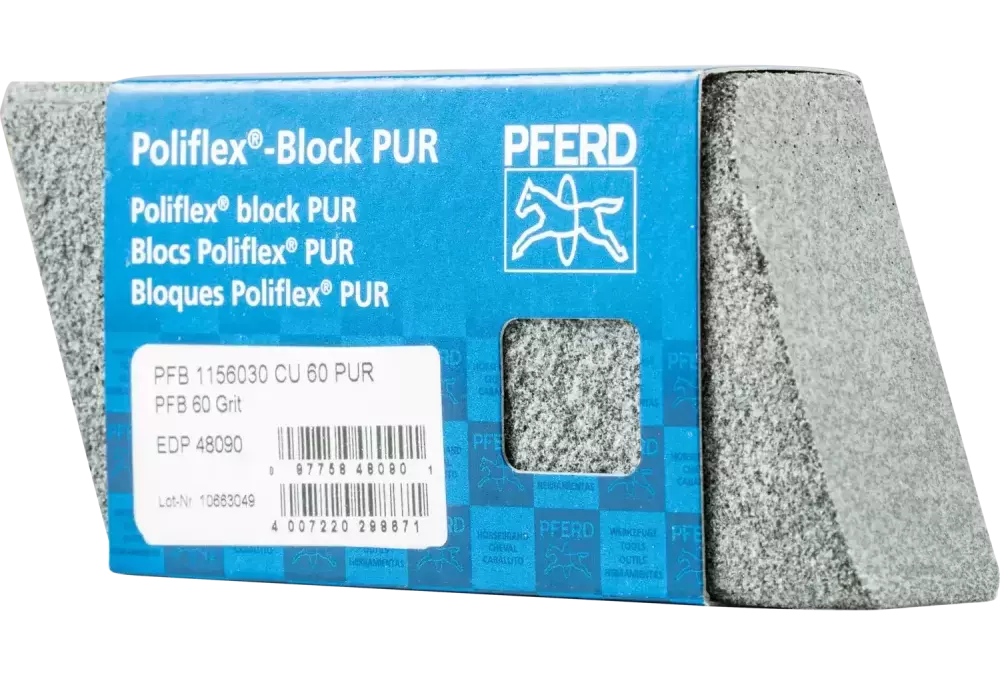 Bloczek szlifierski Poliflex 30 × 60 × 115 mm spoiwo PUR SIC60 do szlifu dokładnego i wykończeniowego