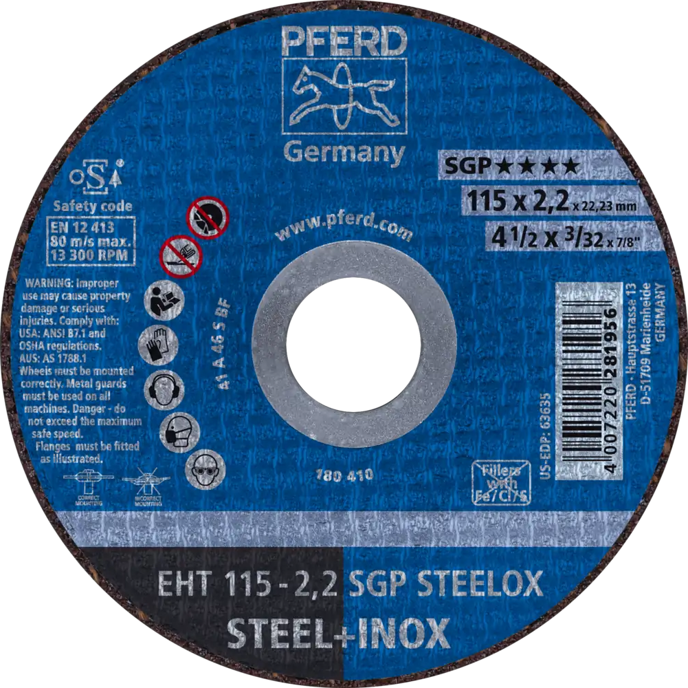 Tarcza 115x2.2x22 metal/inox Pferd SGP STEELOX 61330422 25 szt