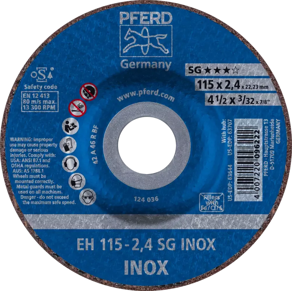 Tarcza 115x2.4x22 inox Pferd SG INOX 61340124 25 szt
