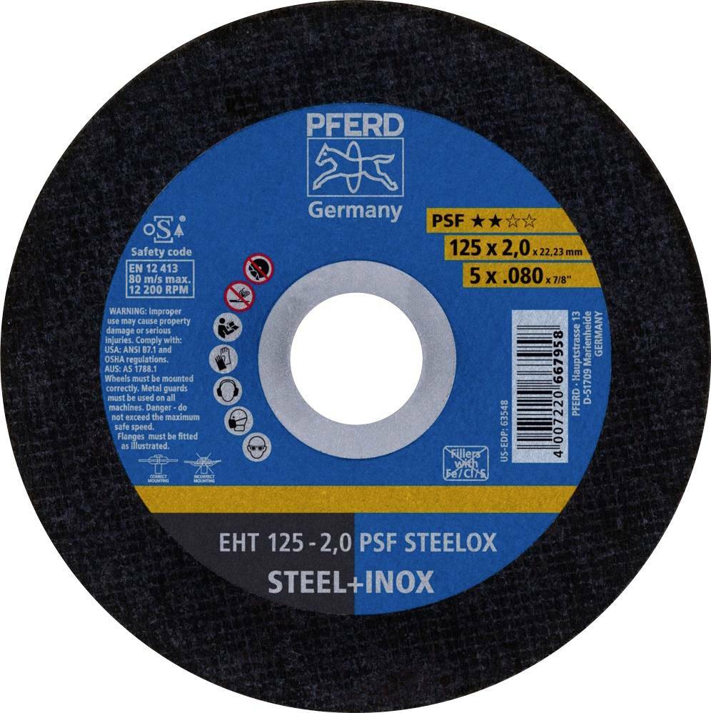 Tarcza 125x2x22 metal/inox Pferd PSF STEELOX 69120850 25 szt