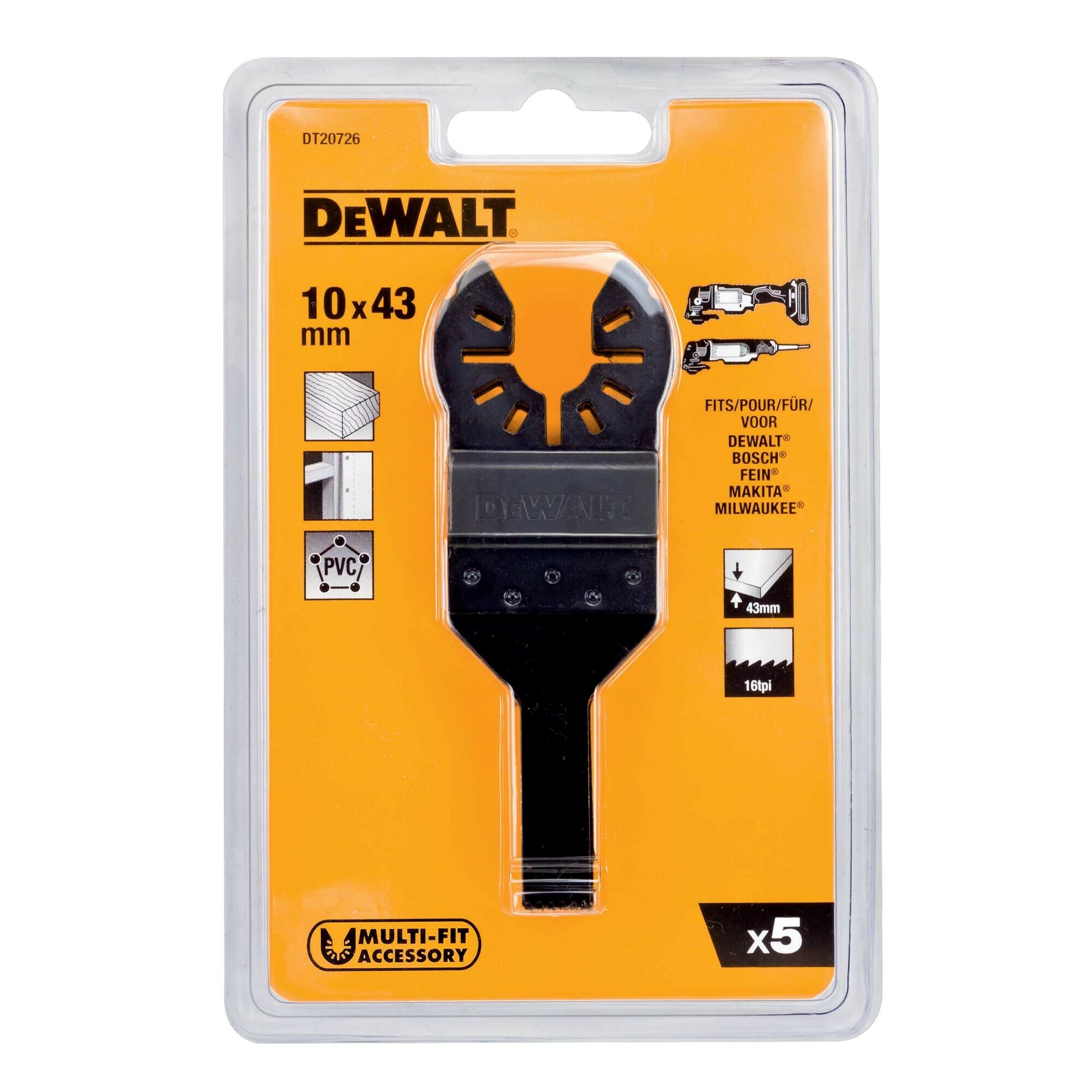 Brzeszczot 10x43mm do cięcia drewna -precyzyjny DT20726