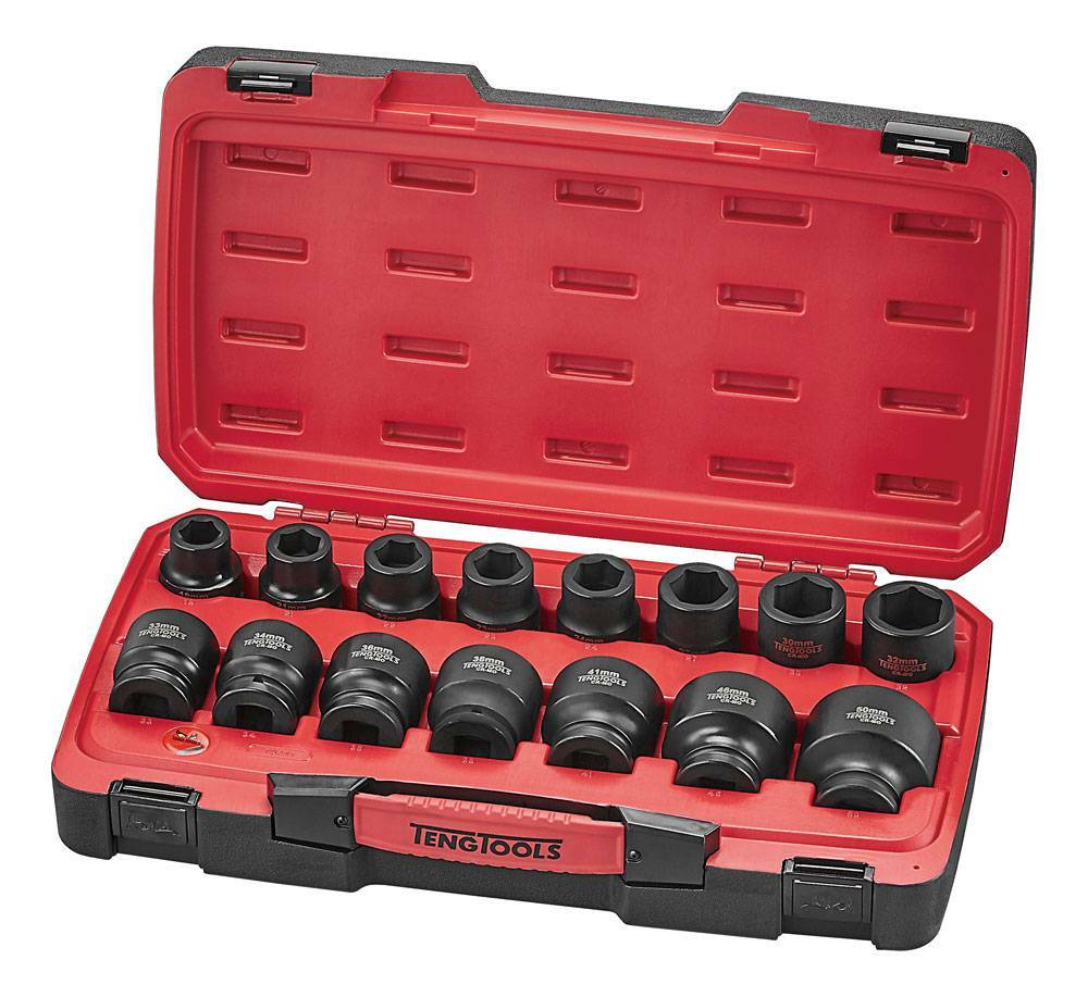 17-elementowy zestaw nasadek udarowych z chwytem 3/4 Teng Tools T9417