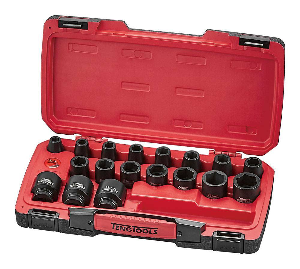 22-elementowy zestaw nasadek udarowych z chwytem 1/2 Teng Tools T9222