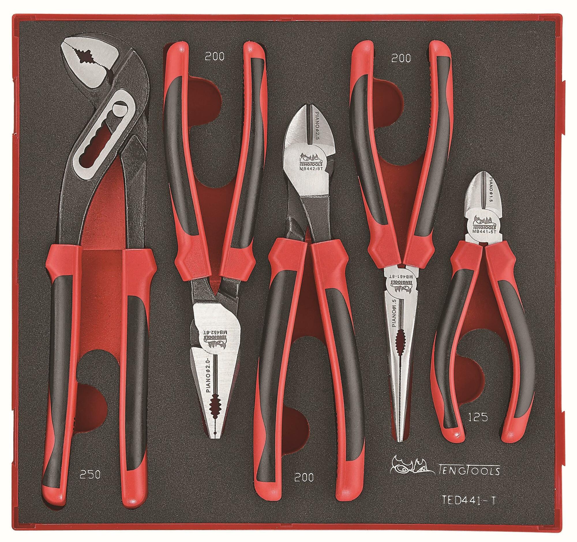 5-elementowy zestaw szczypiec. Teng Tools TED441-T